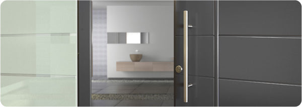 60" Round Rod Door Pull Handle Set, Stainless Steel